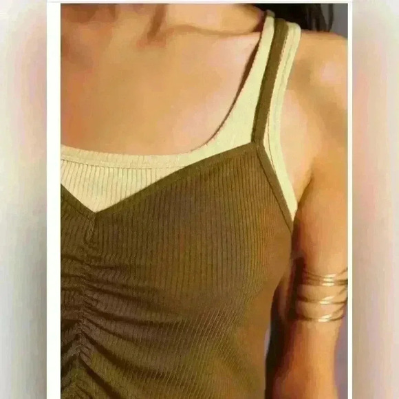 Anthropologie Ruched  Layered Tank size M - Picture 2 of 4